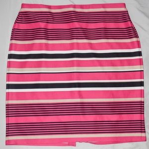 Pink Stripped Pencil Skirt